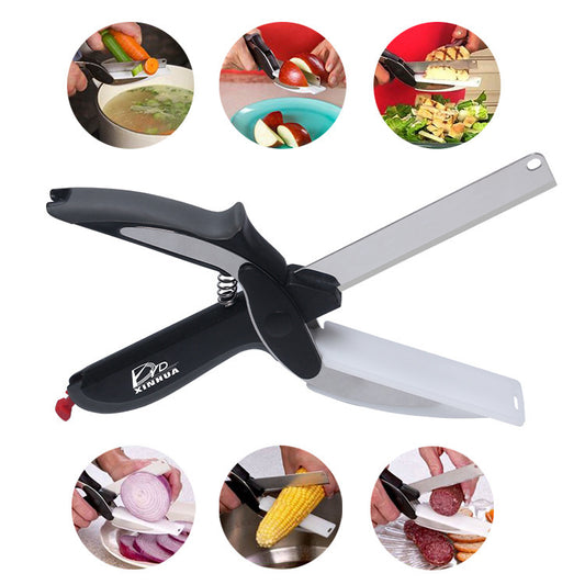 Chopping board scissors household scissors camping multi-function vegetable scissors food supplement cutting multi-function kitchen outdoor scissors two in one