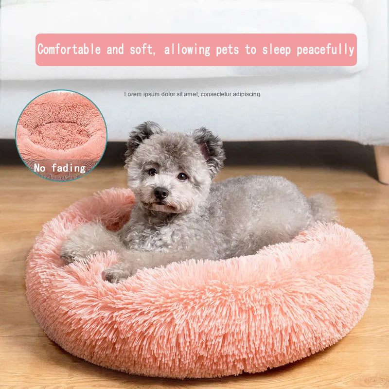 Cama relajante para perros y gatos: Cuddler Warming, acogedora y redonda