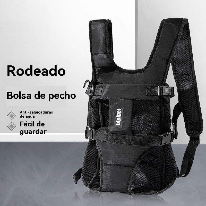 Acaricie el bolso, la mochila portátil al aire libre, la mochila de cuatro patas del pecho de algodón de lino del perro y del gato