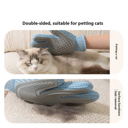 Pet cat grooming glove for cats.