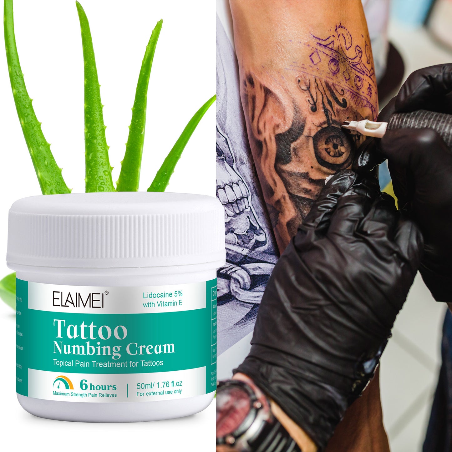 Crema anestésica para tatuajes: crema pre-tatuaje, crema anestésica para tatuajes, natural, vegana, para el cuidado posterior del tatuaje