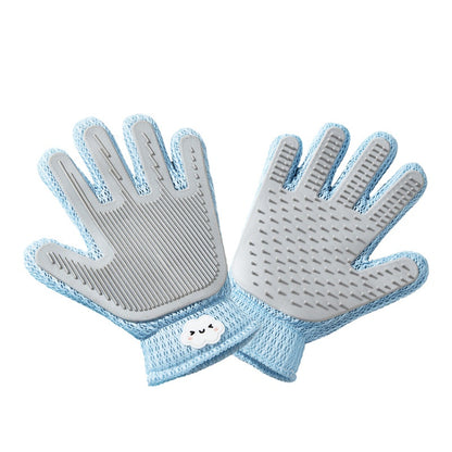 Pet cat grooming glove for cats.