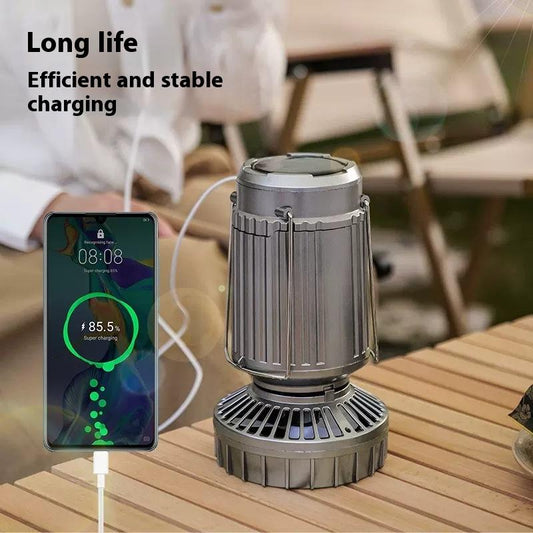 Portable solar Fan with Rechargeable Camping Fan with LED Lights