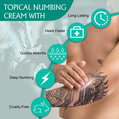 Crema anestésica para tatuajes: crema pre-tatuaje, crema anestésica para tatuajes, natural, vegana, para el cuidado posterior del tatuaje