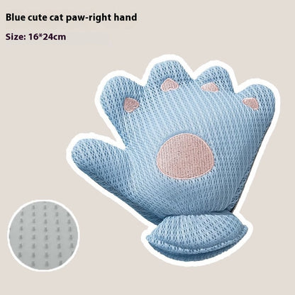 Pet cat grooming glove for cats.