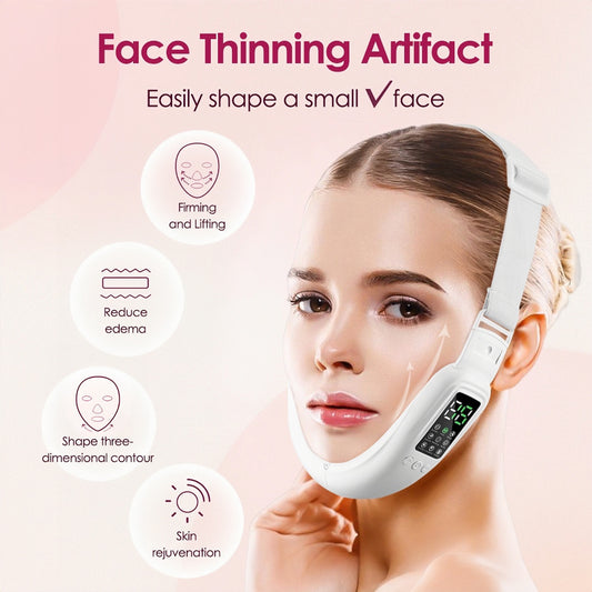 Dispositivo de levantamiento facial en forma de V: herramienta eléctrica para rostro en forma de V, dispositivo de esculpido facial con microcorriente, masajeador vibratorio.