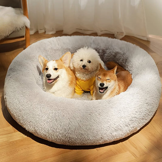 Cama relajante para perros y gatos: Cuddler Warming, acogedora y redonda